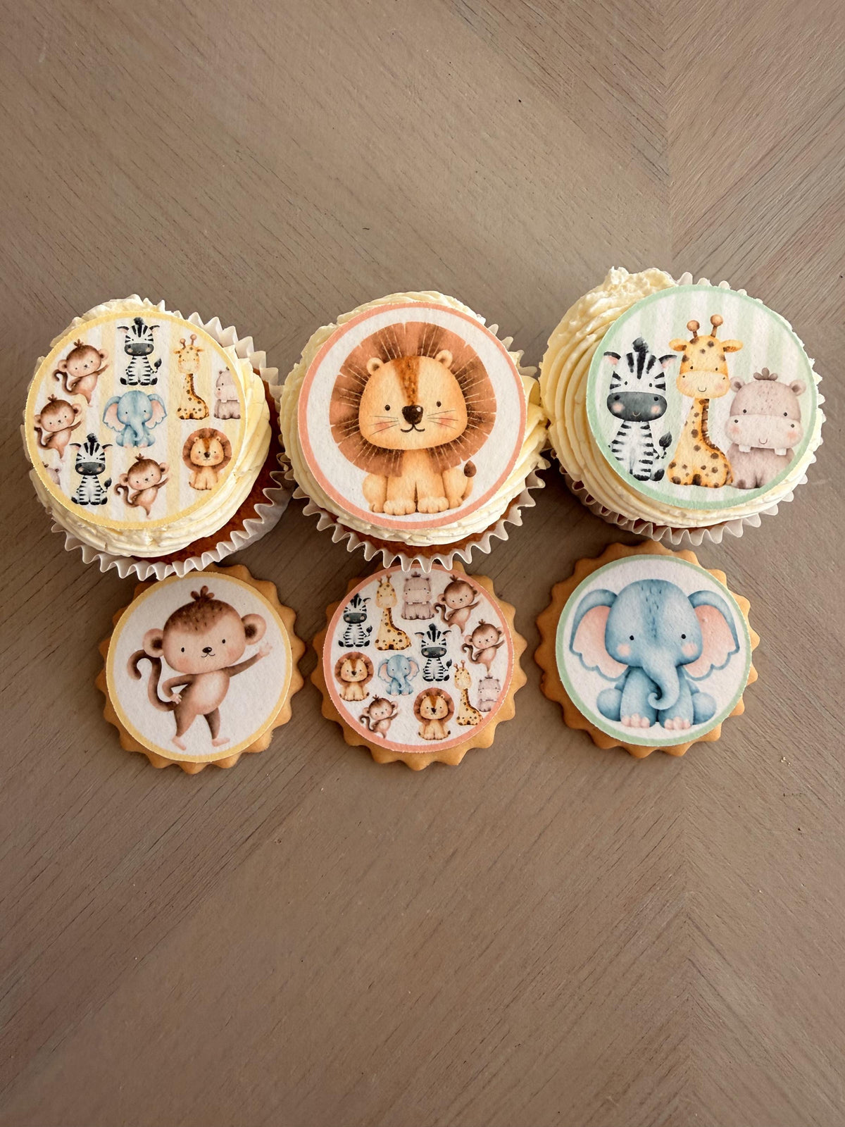 Safari Edible Biscuit & Cupcake Toppers, 5cm