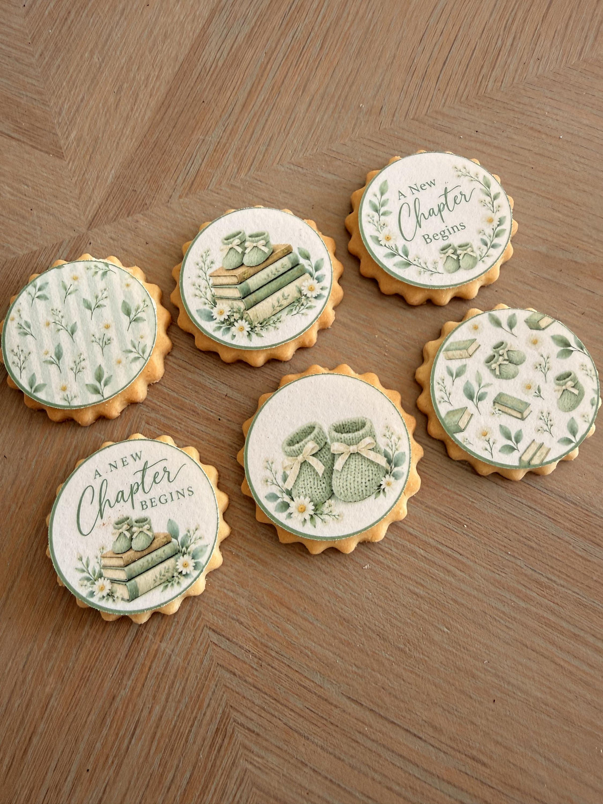 A New Chapter Begins Edible Baby Shower Toppers, 5cm