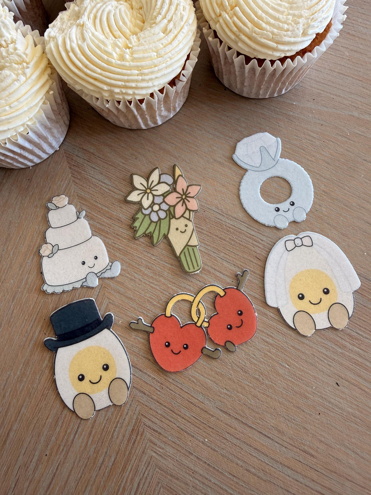 Wedding & Engagement Amuseables Style Edible Cupcake Toppers