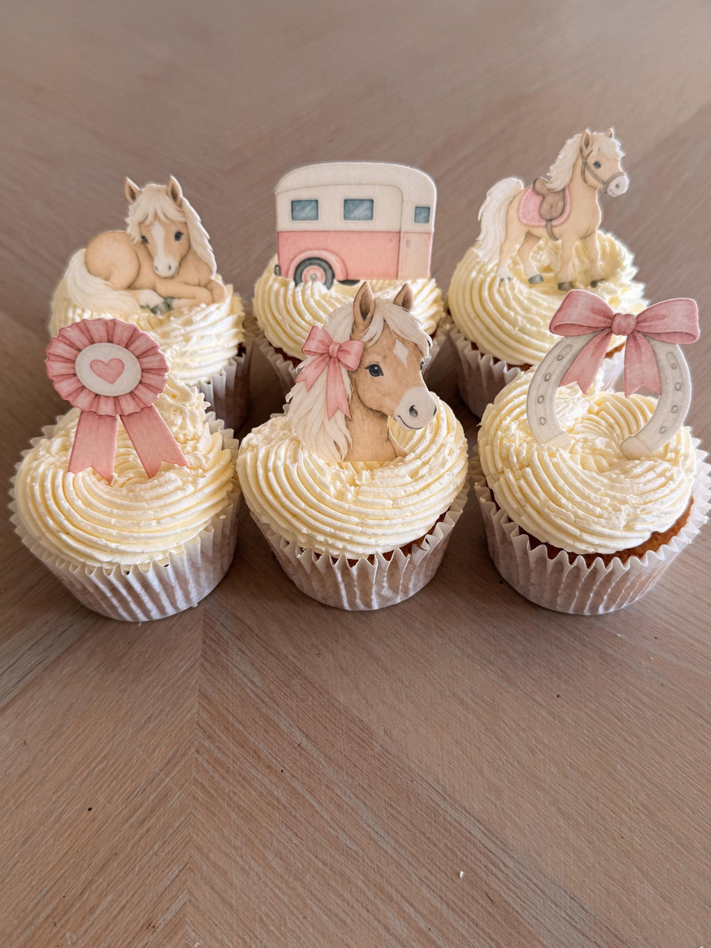Pink Pony Edible Cupcake Toppers