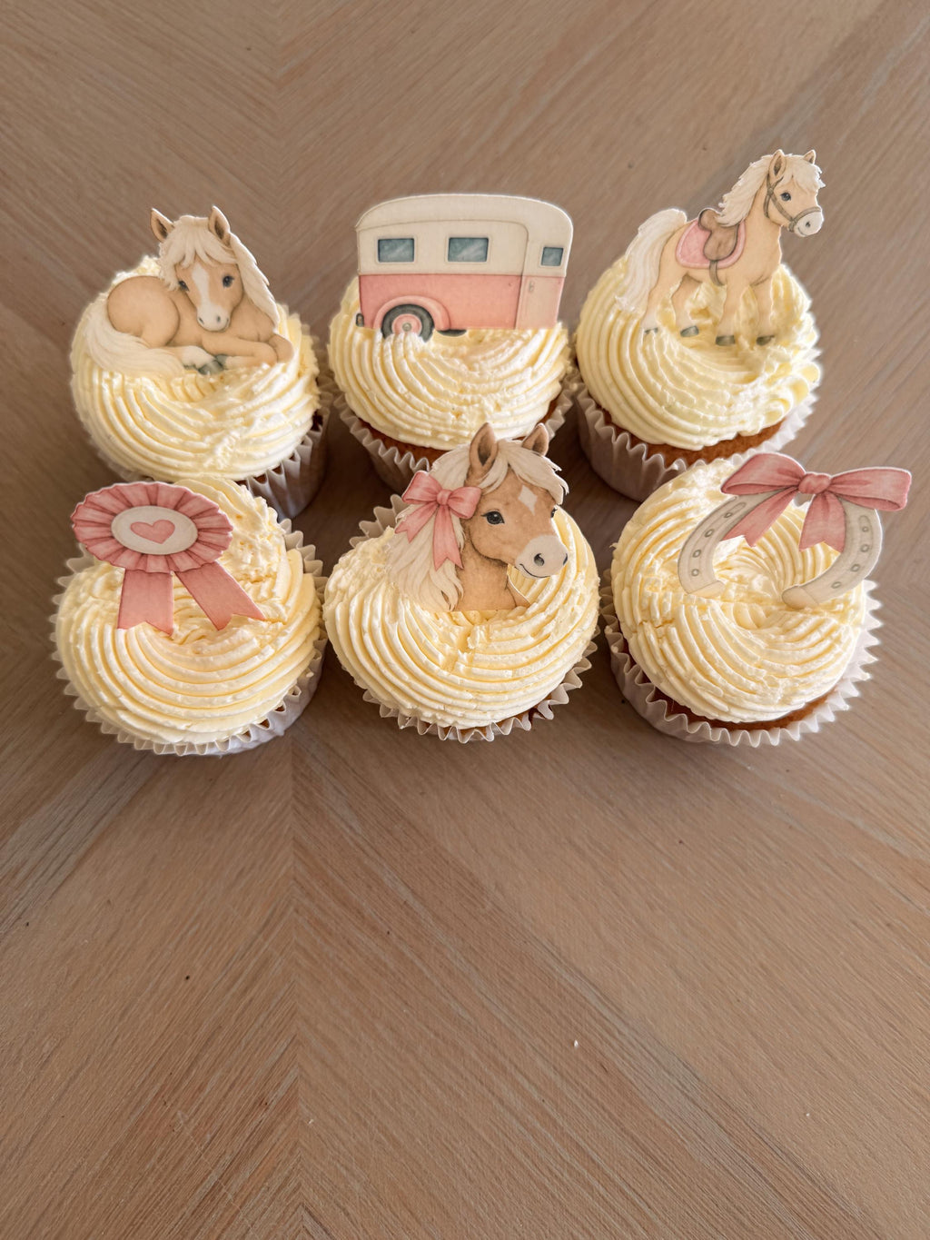 Pink Pony Edible Cupcake Toppers