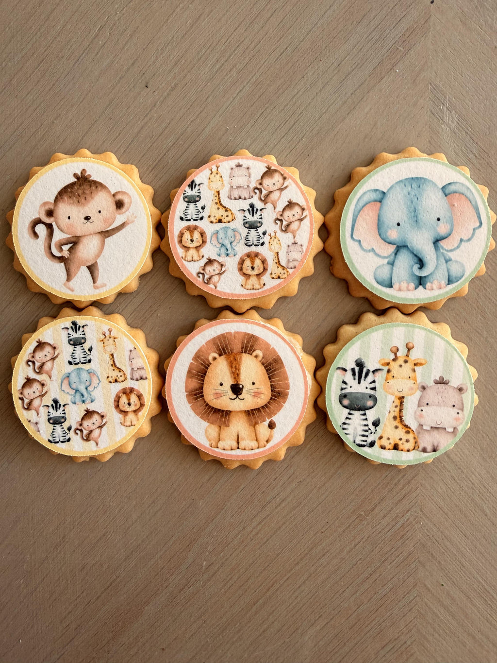 Safari Edible Biscuit & Cupcake Toppers, 5cm