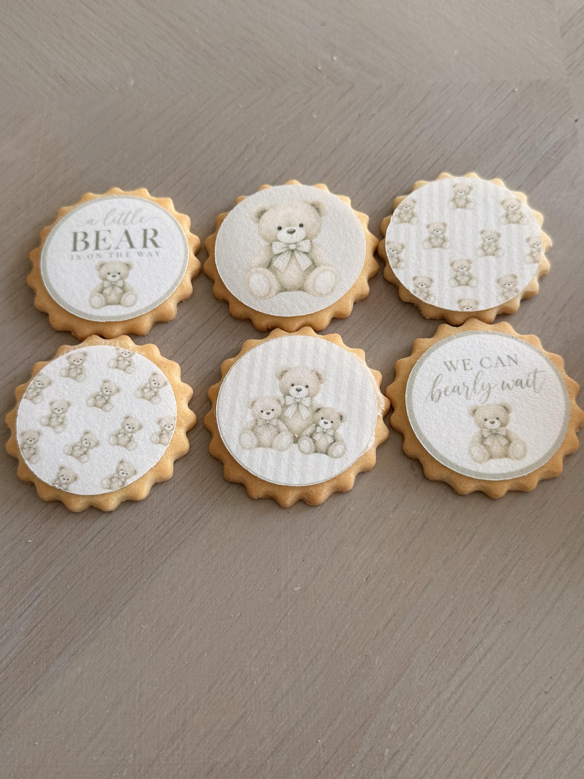We Can Bearly Wait Edible Baby Shower Toppers, 5cm