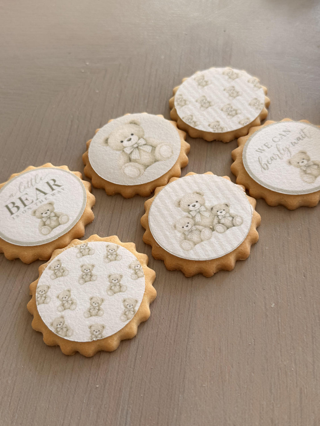We Can Bearly Wait Edible Baby Shower Toppers, 5cm