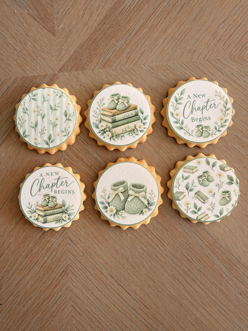 A New Chapter Begins Edible Baby Shower Toppers, 5cm